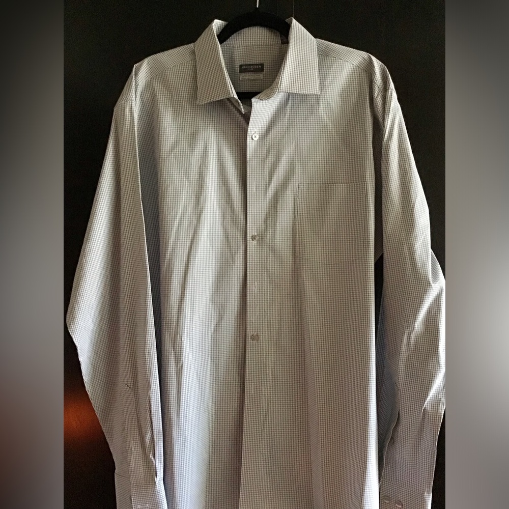 Van Heusen Black and White Micro-Check Dress Shirt